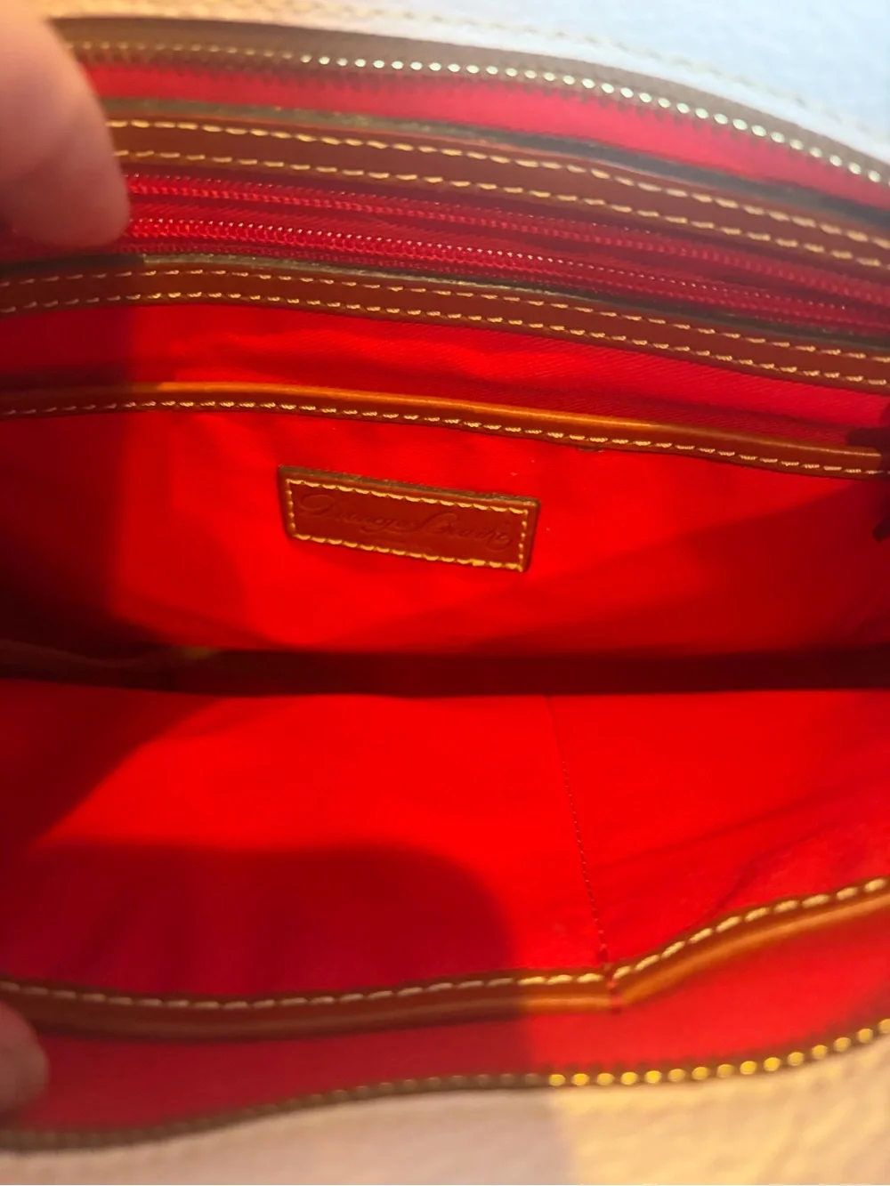 Dooney & Bourke Blush Tote with Brown Leather Straps